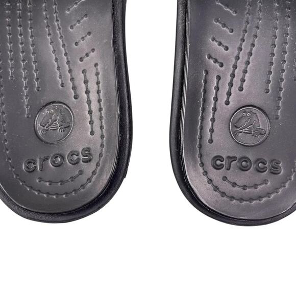 Crocs Rhonda Wedge Sandal Women's Size 9 Heel Slip On Black Relaxed Fit NWT - Picture 5 of 7